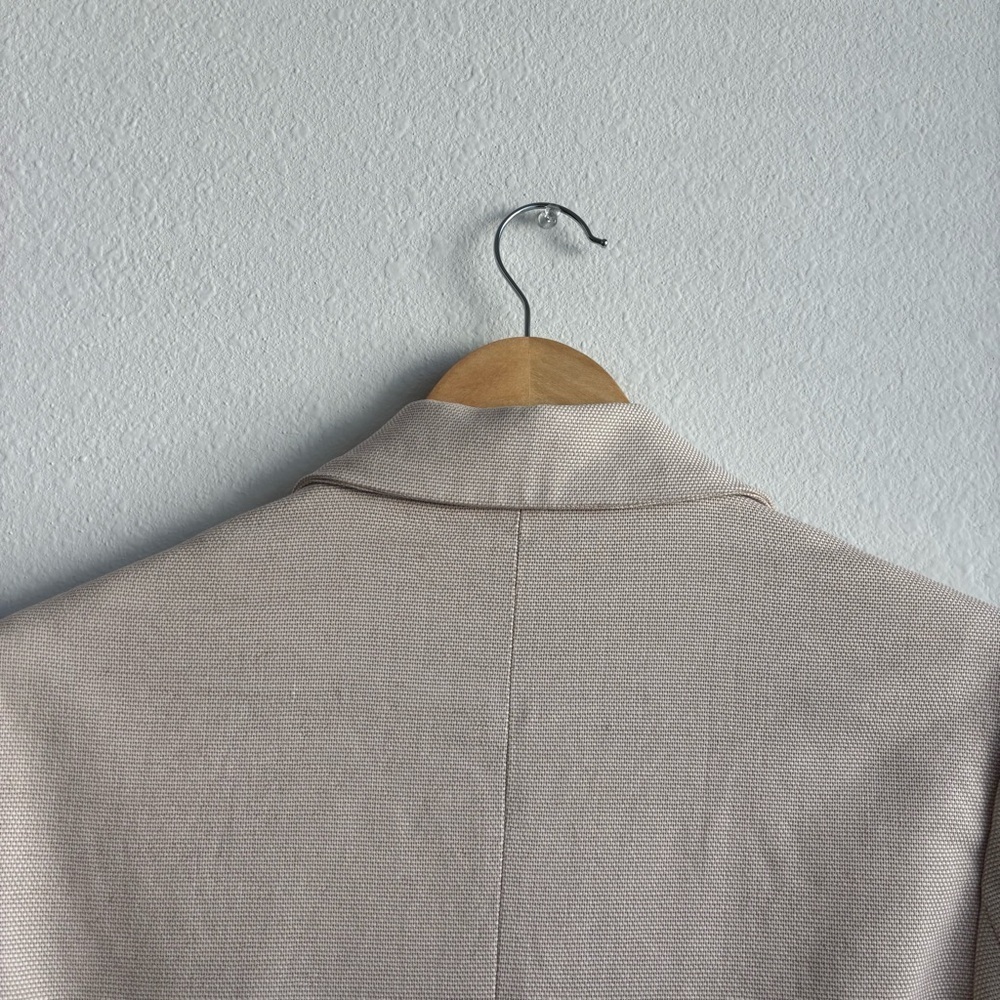 WeWoreWhat Tweed Relaxed Single Breasted Oversized Blazer Jacket Beige Small - Picture 9 of 13